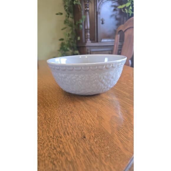 Vintage Haeger Pottery Gray Embossed Mixing Serving Bowl USA 69 Decorative - Picture 2 of 7